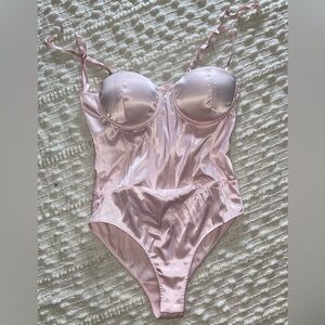 Windsor Pink Satin Bodysuit